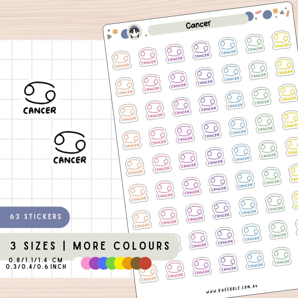 Cancer Zodiac Planner Stickers