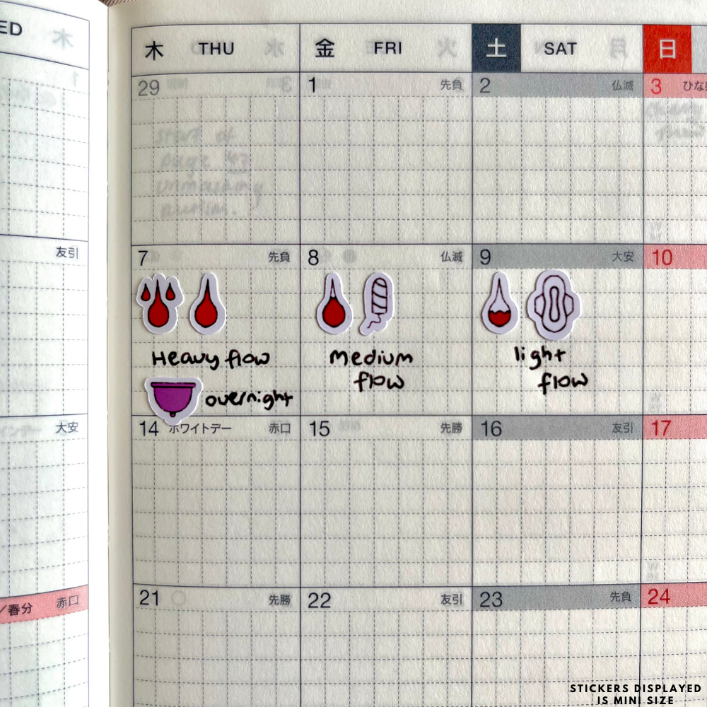 Heavy Period Tracker Planner Stickers