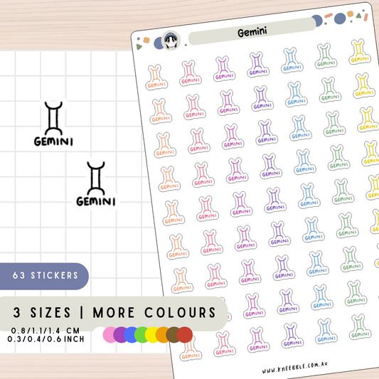Gemini Zodiac Planner Stickers