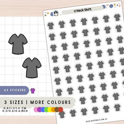 V Neck Shirt Planner Stickers