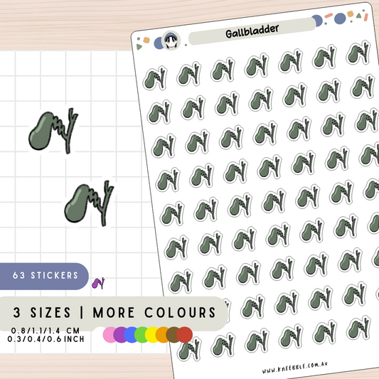 Gallbladder Digestive System Planner Stickers