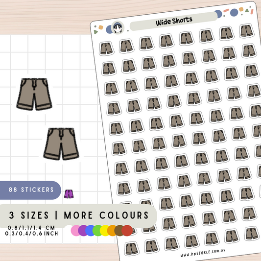 Wide Shorts Planner Stickers
