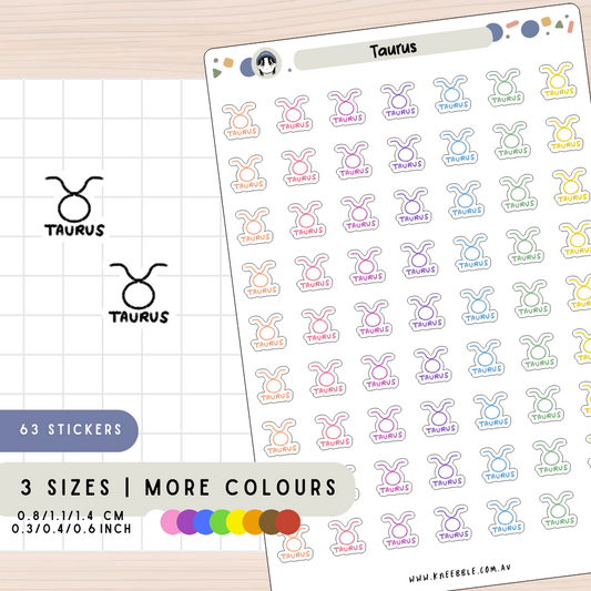 Taurus Zodiac Planner Stickers