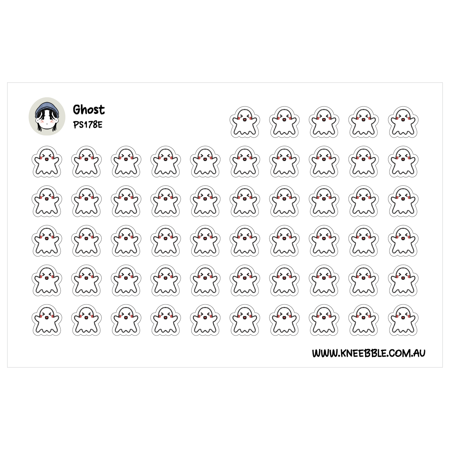 a grid of small white ghost-like figures arranged in rows and columns.