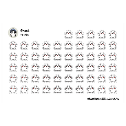 a grid of small white ghost-like figures arranged in rows and columns.