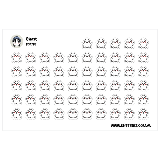 a grid of small white ghost-like figures arranged in rows and columns.