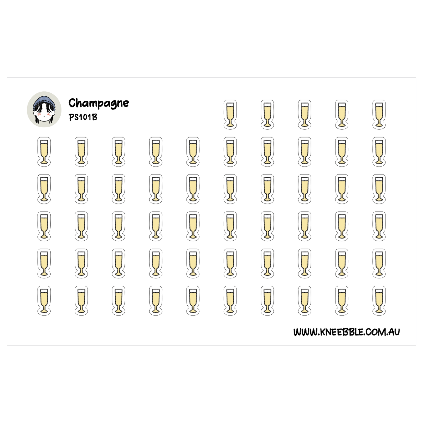 a grid of small, stylized icons representing champagne glasses, arranged in a visually appealing pattern.