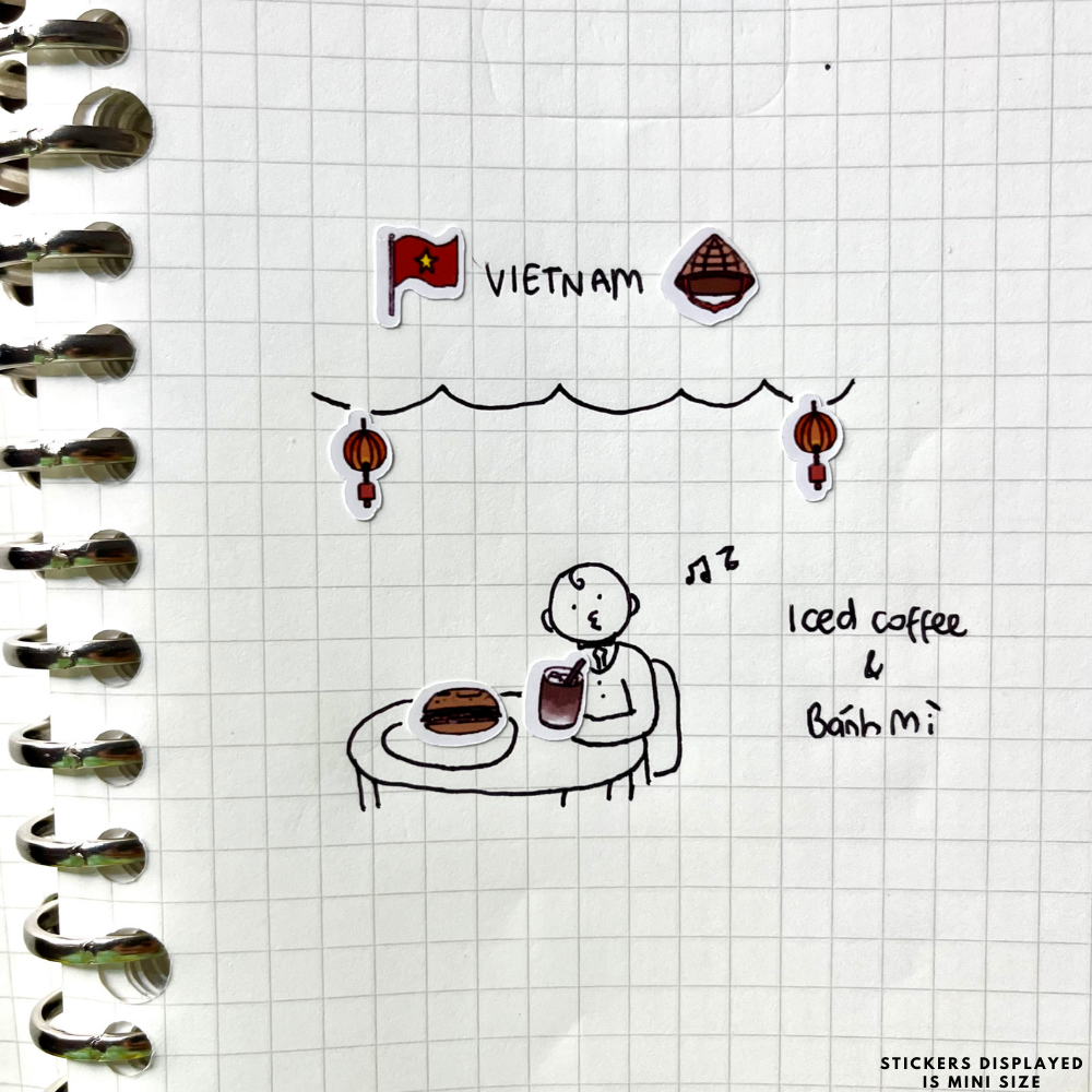 Vietnam Flag Planner Stickers