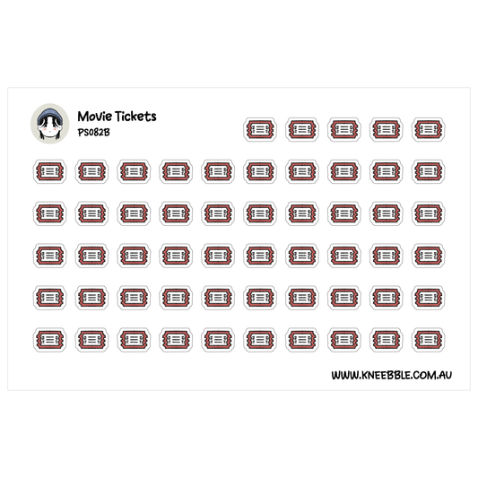 a grid of red and white movie ticket icons arranged in rows and columns.