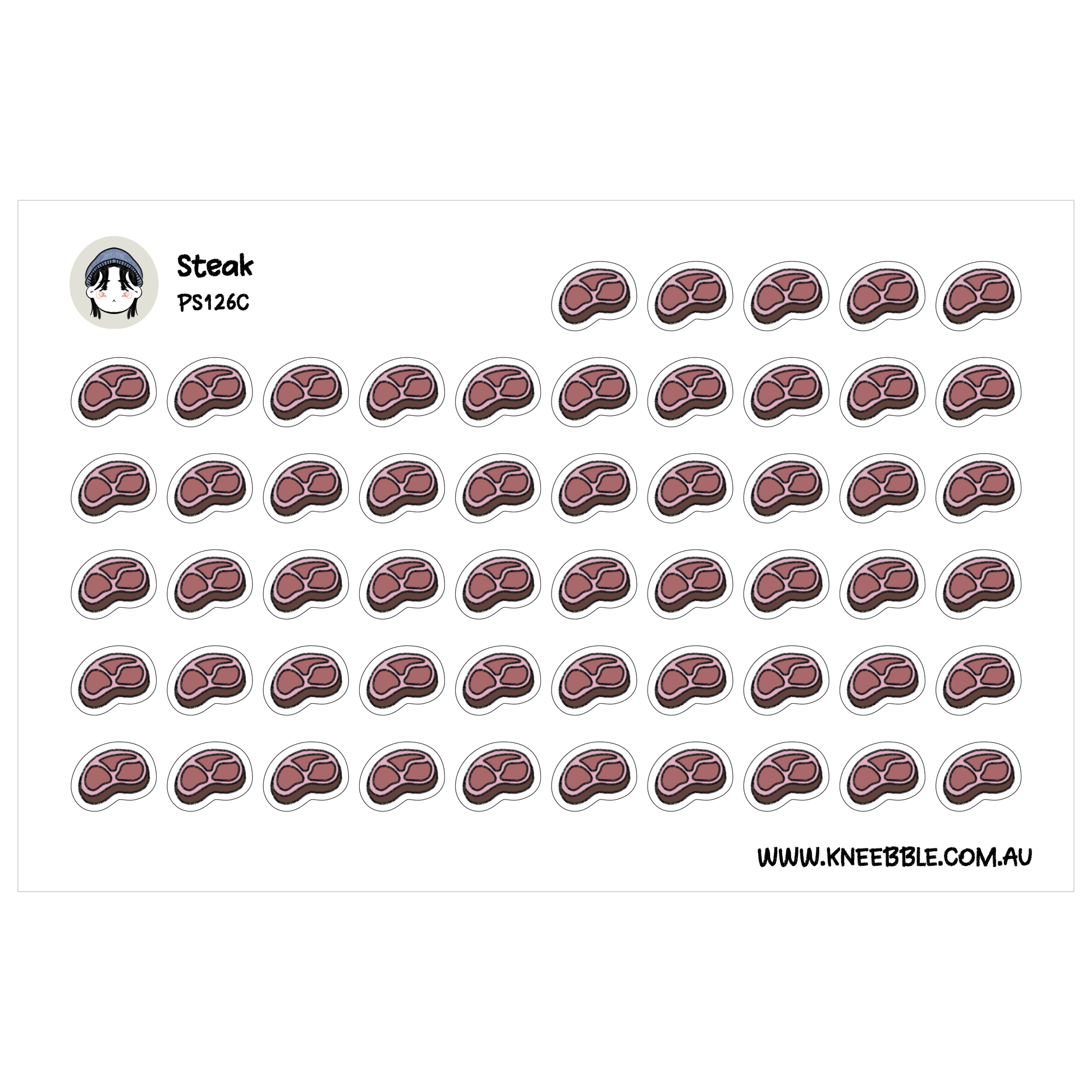 a grid of identical steak icons arranged in a visually pleasing pattern.