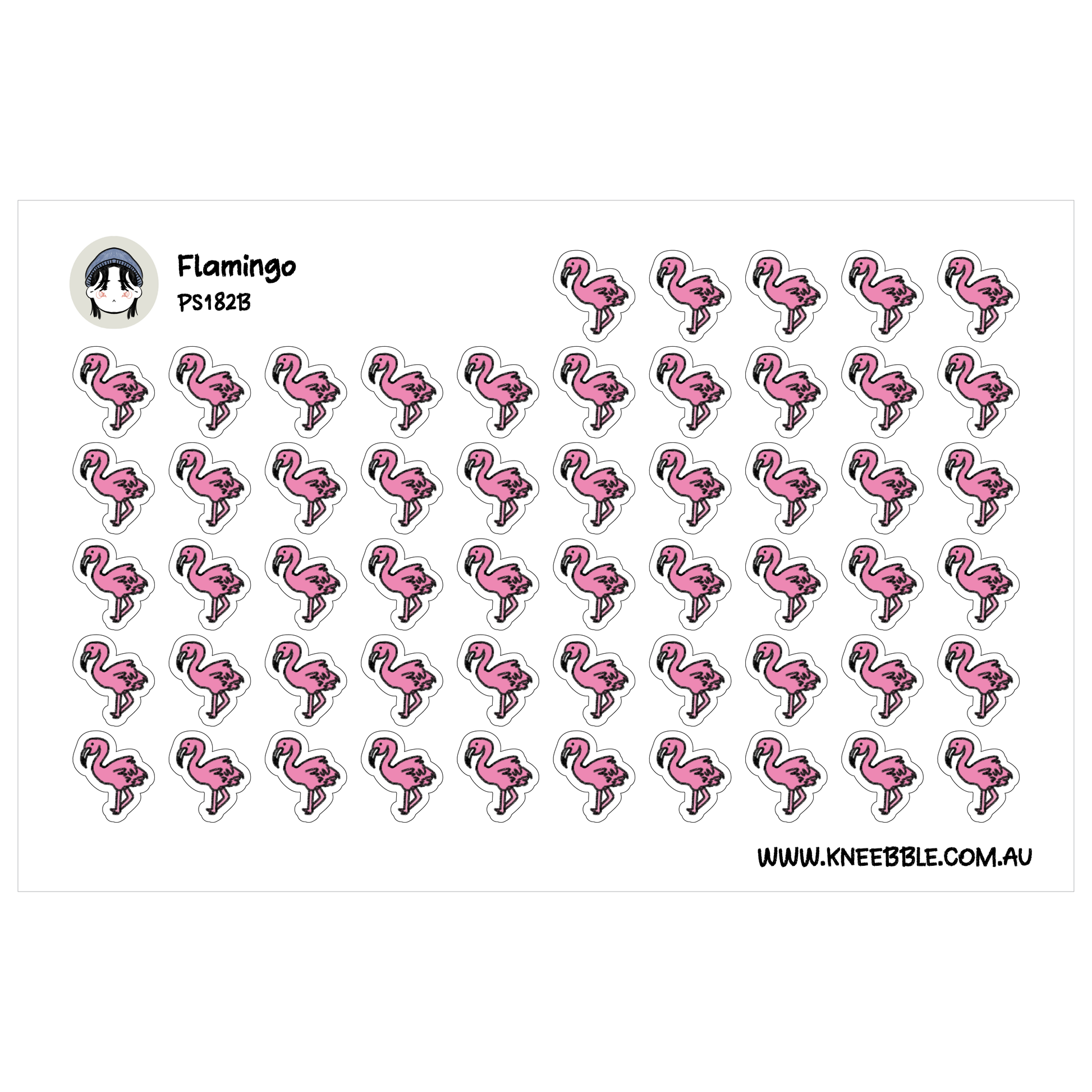 a grid of pink flamingos, each one identical in size and shape, arranged in a repeating pattern.