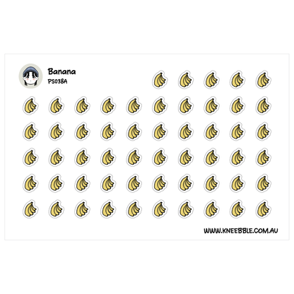 a grid of numerous banana stickers arranged in rows and columns.