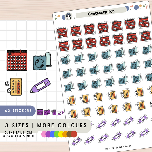 Contraception Sexual Health Planner Stickers