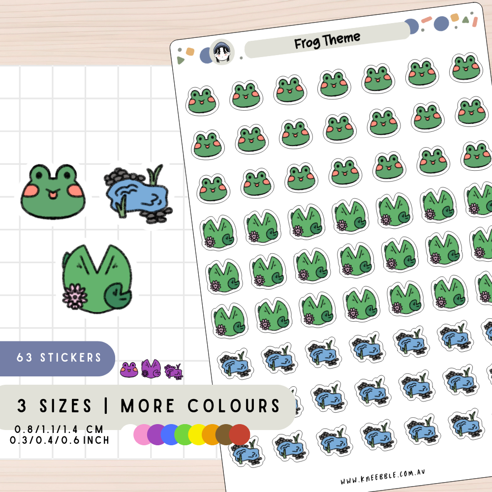 Frog Nature Theme Planner Stickers
