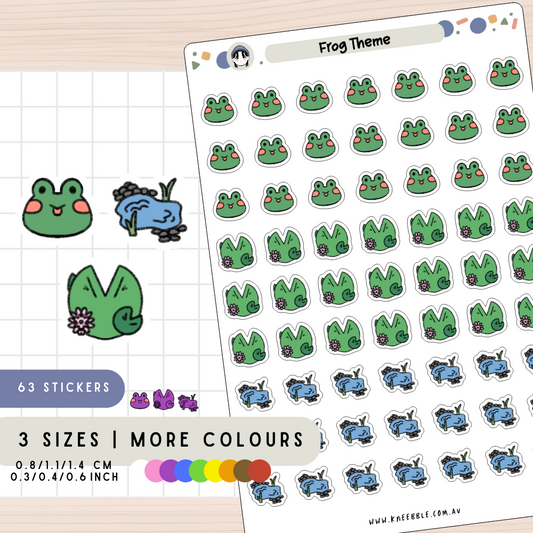 Frog Nature Theme Planner Stickers