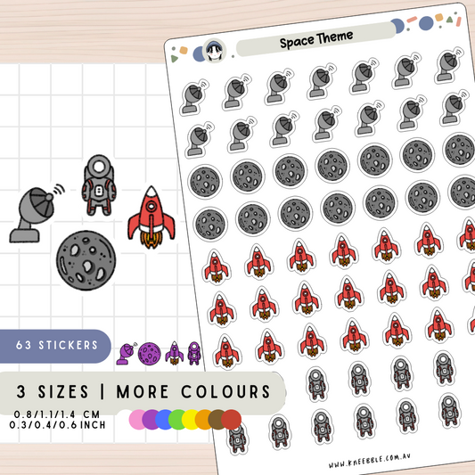 Space Galaxy Theme Planner Stickers