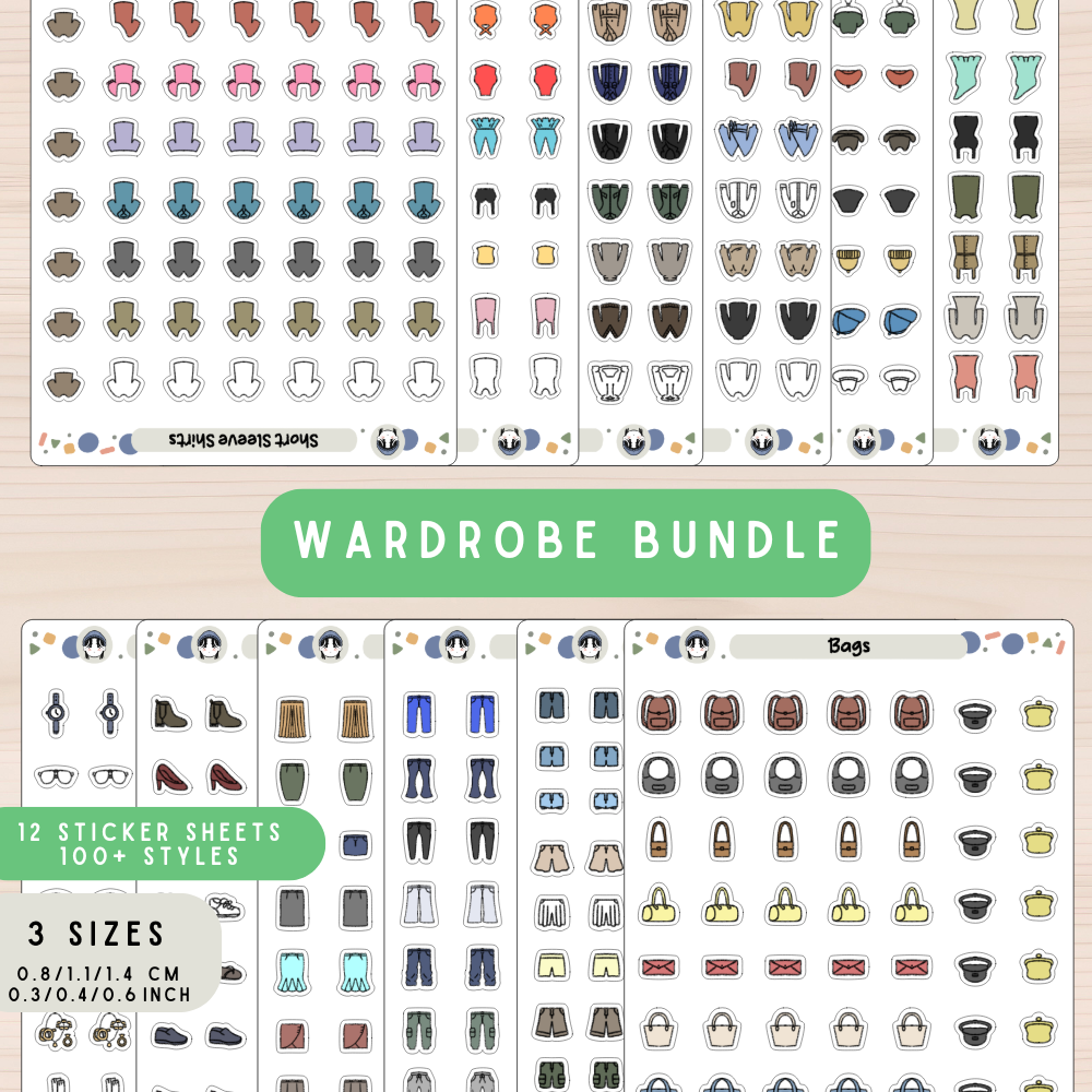 Ultimate Wardrobe Clothing Bundle Planner Stickers
