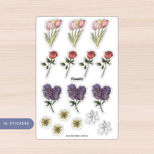 Floral Flowers Planner Sticker Sheet