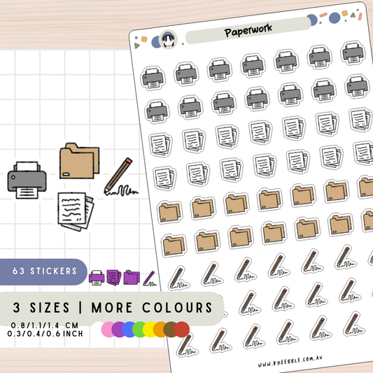 Paperwork Supplies Planner Stickers