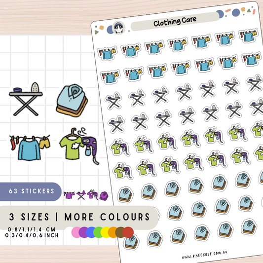 Clothing Garment Care Planner Stickers