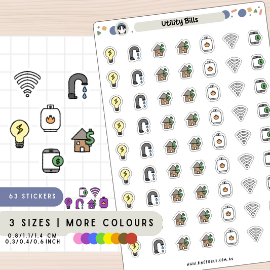 Utility Bills Planner Stickers