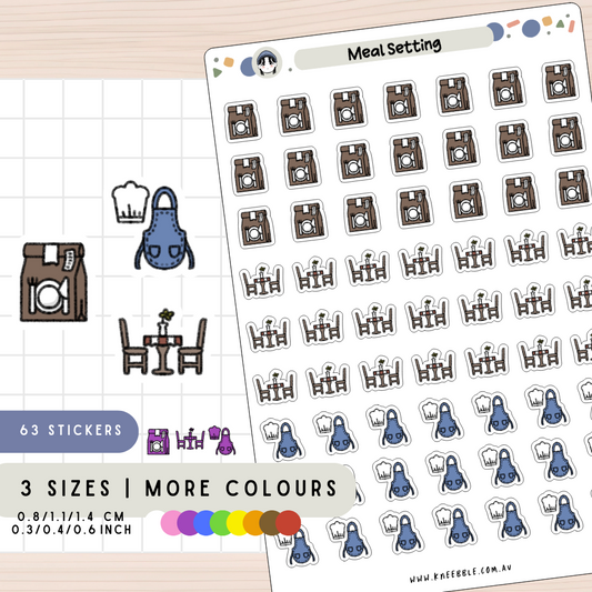 Meal Setting Tracker Planner Stickers