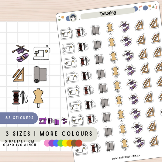 Tailoring Sew Craft Planner Stickers