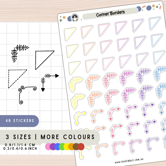 Corner Border Planner Stickers