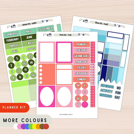 Colour Planner Kit - Week And Month Planner Stickers