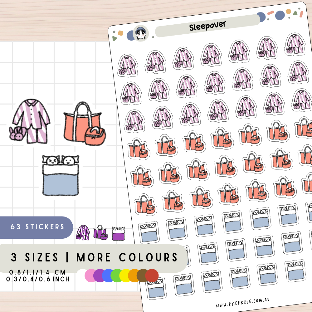 Sleepover Slumber Party Planner Stickers