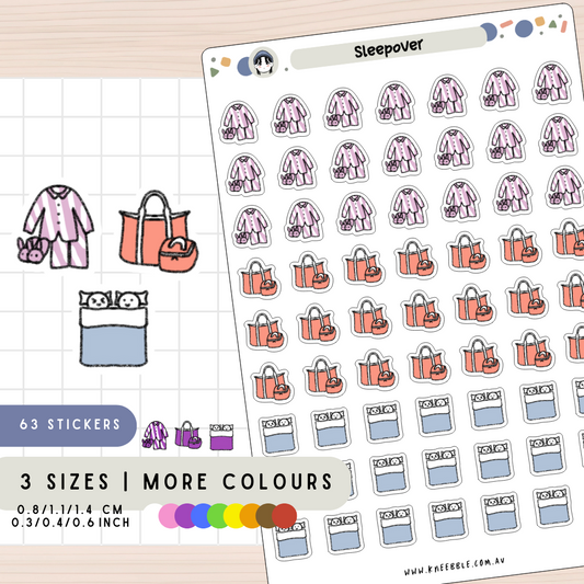 Sleepover Slumber Party Planner Stickers