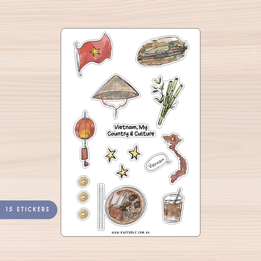 Vietnam Planner Sticker Sheet