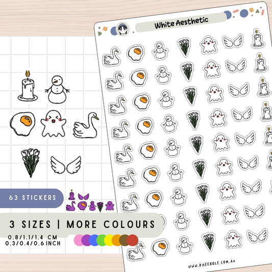 White Theme Planner Stickers