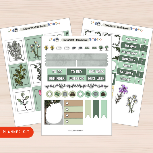 Weekly Planner Kit - Nature Theme Planner Stickers
