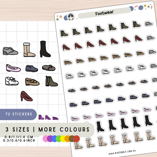 Footwear Shoes Planner Stickers