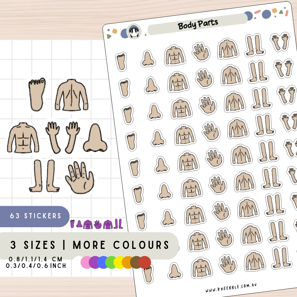 Body Parts Planner Stickers