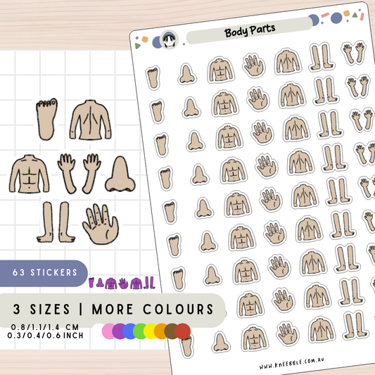 Body Parts Planner Stickers