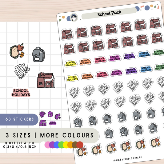 School Pack Planner Stickers