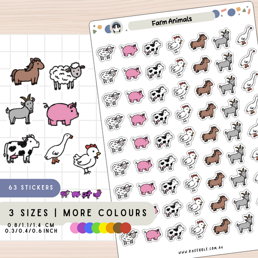 Farm Animals Planner Stickers
