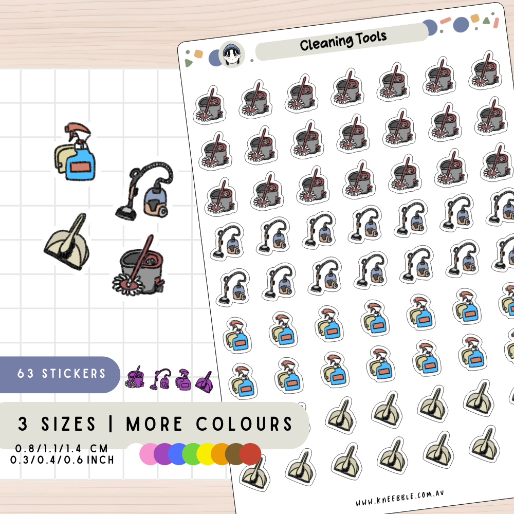 Cleaning Household Tools Planner Stickers