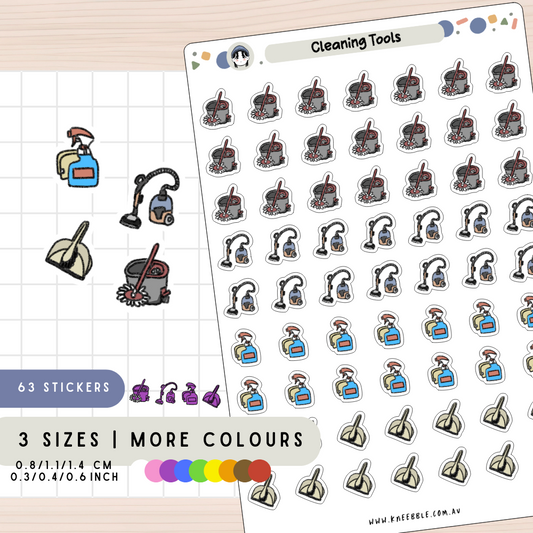 Cleaning Household Tools Planner Stickers