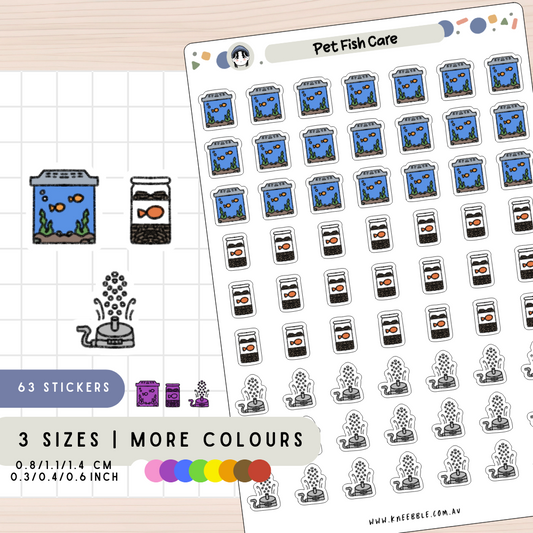 Pet Fish Tank Aquarium Care Planner Stickers