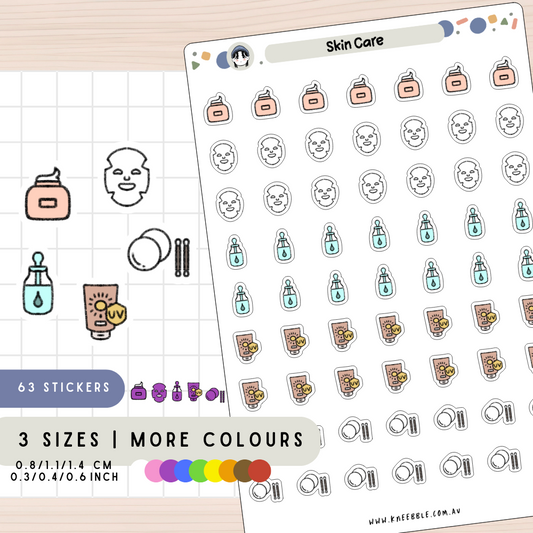 Skin Care Product Planner Stickers