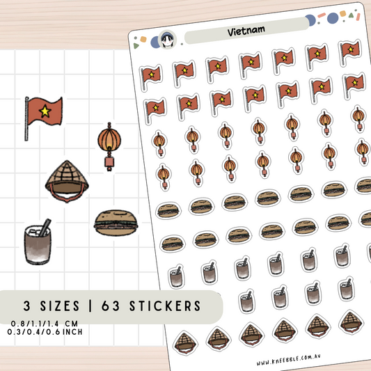Mini Vietnam Planner Stickers