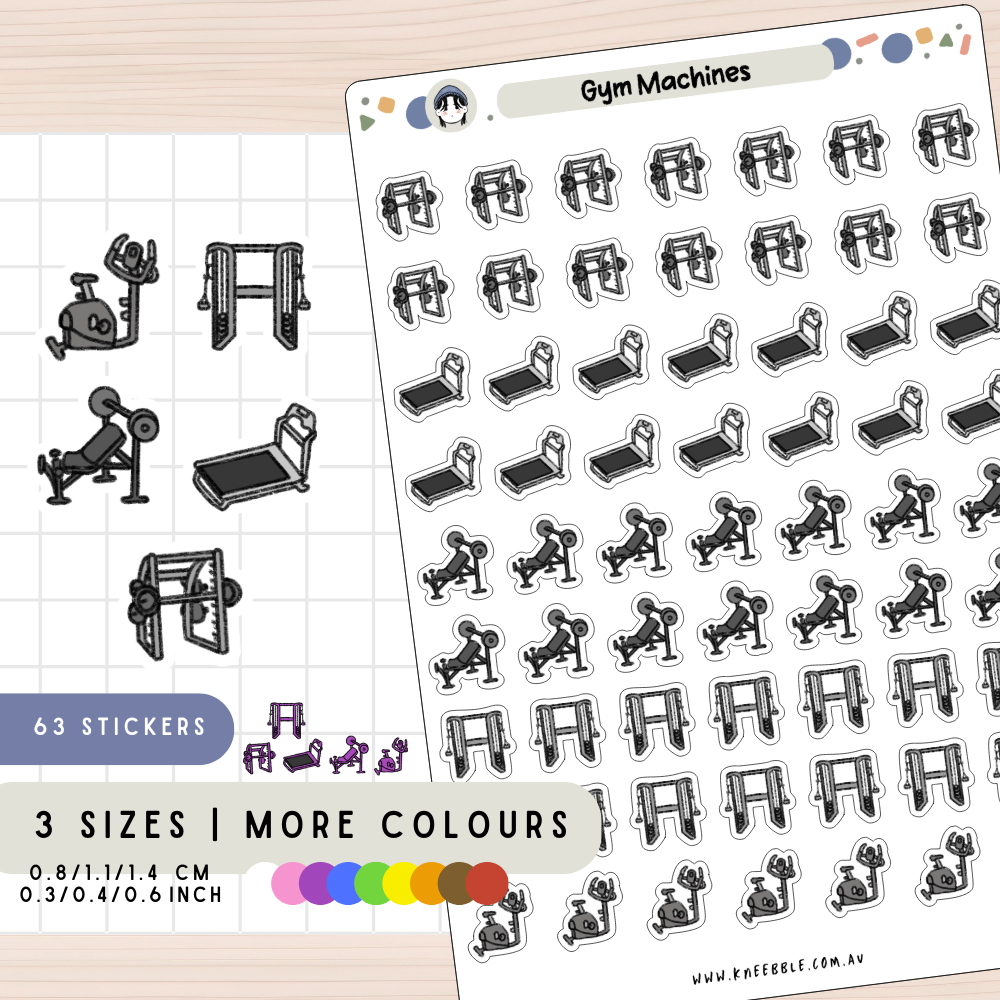 Gym Machines Workout Planner Stickers
