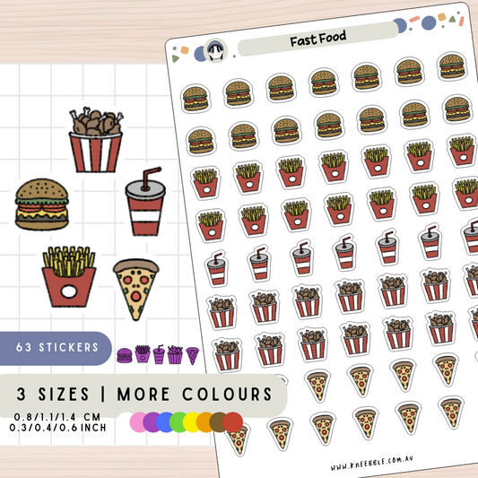 Fast Food Junk Takeout Meal Planner Stickers