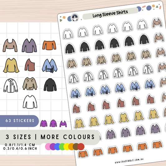 Long Sleeve Shirts Planner Stickers