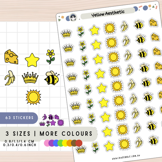 Yellow Theme Planner Stickers