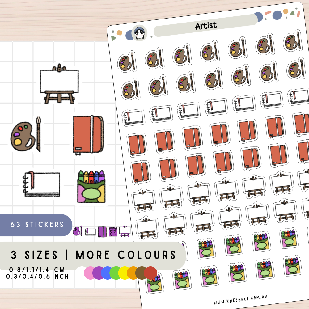 Artist Tool Painter Supplies Planner Stickers