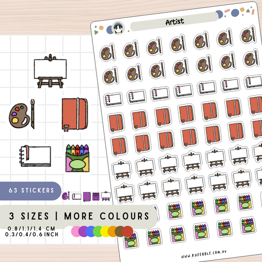 Artist Tool Painter Supplies Planner Stickers
